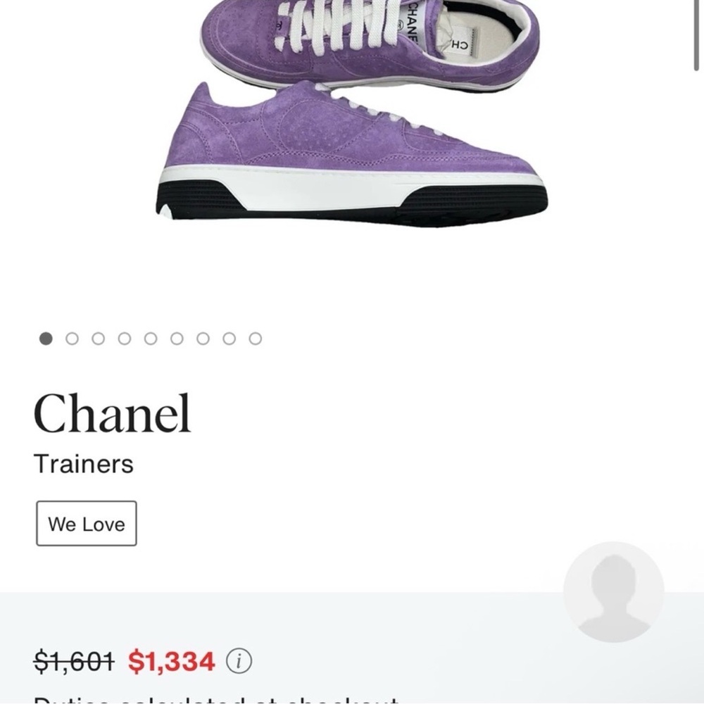 CHANEL NEVER WORN Light Blue Suede Low-Top Sneakers with White Laces - Picture 7 of 7